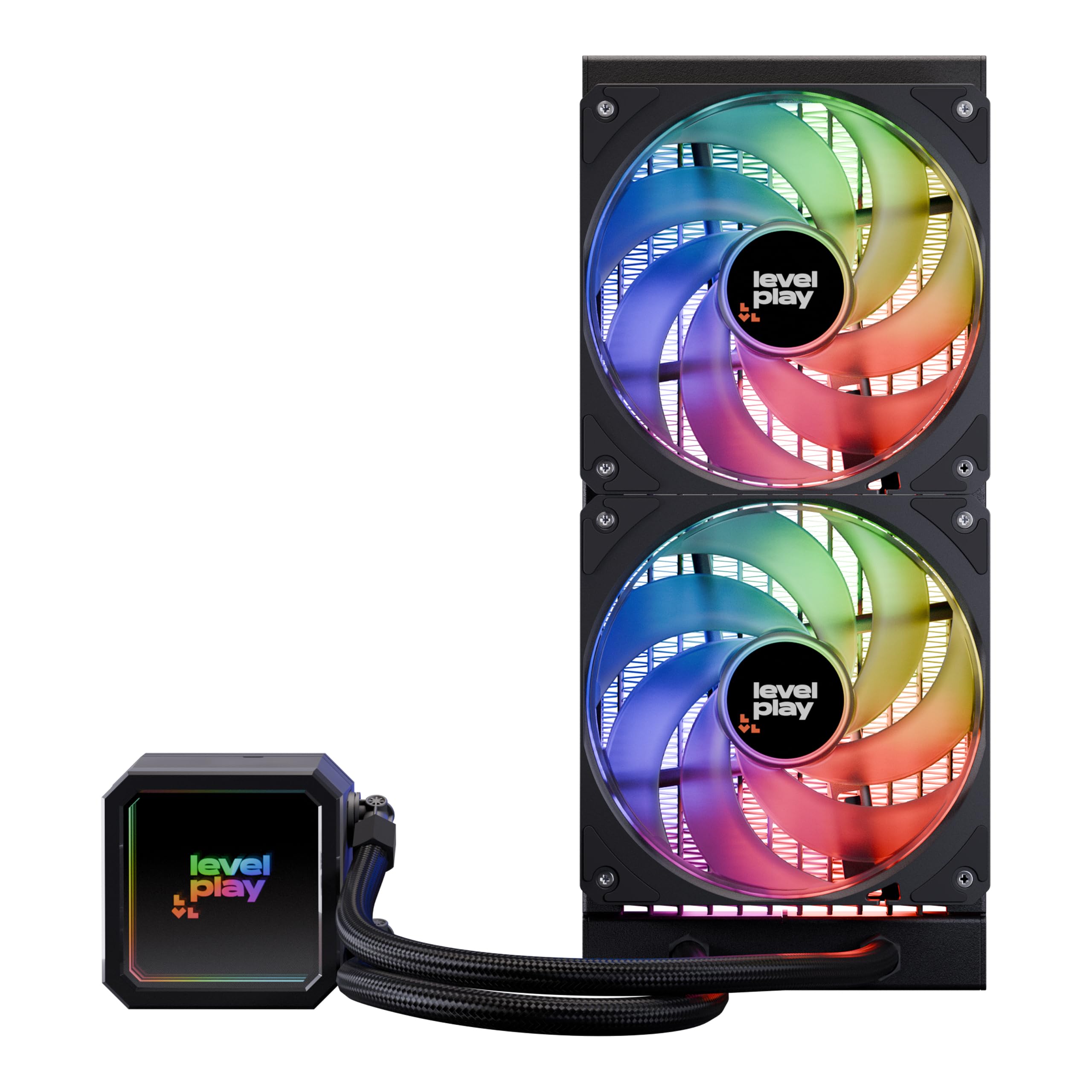 Levelplay Combat CL240 AIO Raffreddamento a Liquido - TDP 280W, Pompa ARGB Infinity, Raffreddamento Radiatore 240mm, Ventole ARGB Gen 2 CF120, Compatibile AMD AM5/AM4 e Intel LGA 1851/LGA 1700, Nero