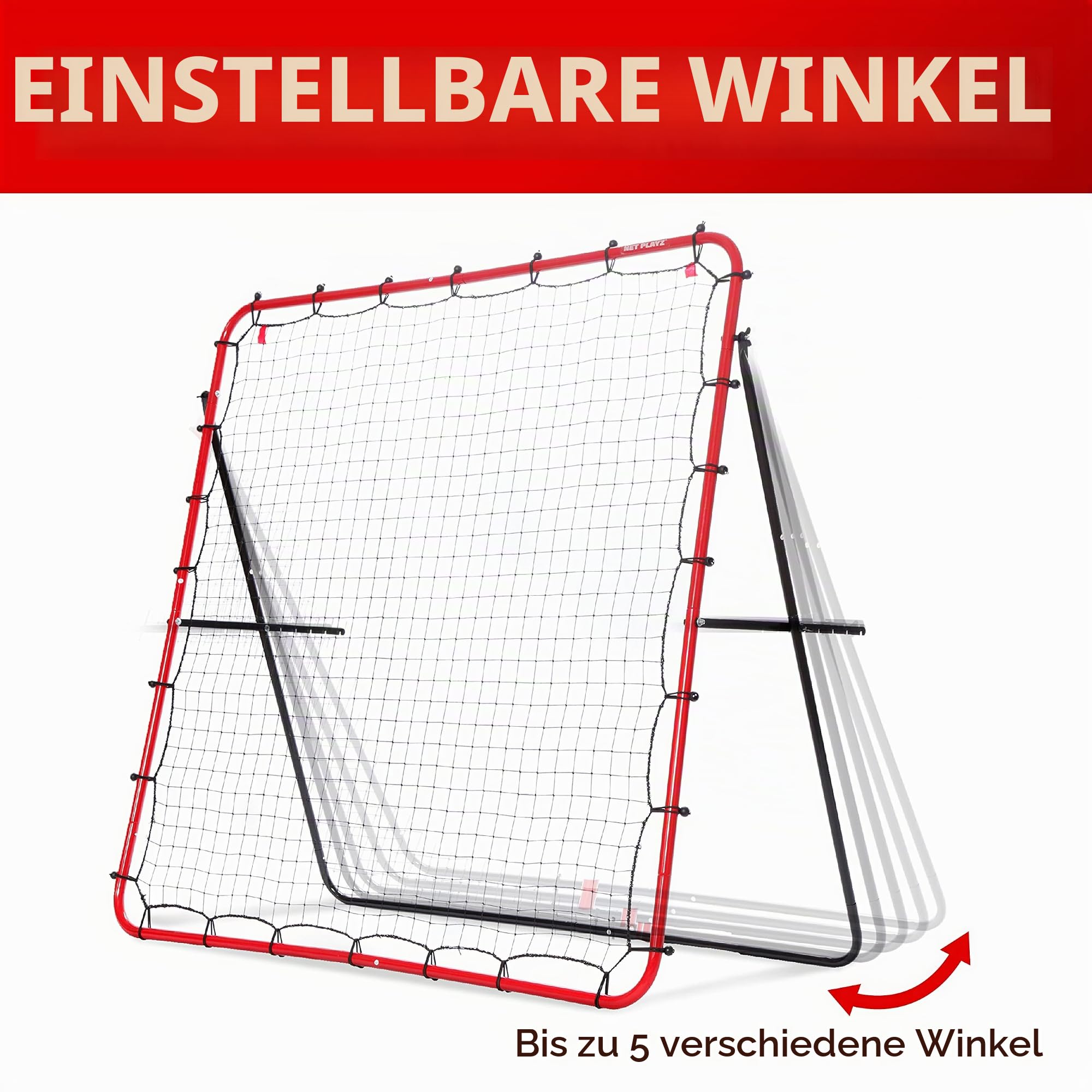 NET PLAYZ Rebounder für Fußball - Rebound Netz | Prellwand | Hilfsmittel und Ausrüstung für das Geschicklichkeitstraining für Kinder, Teenager und alle Altersgruppen – Kick-Back/tragbar (150 x 150 cm)
