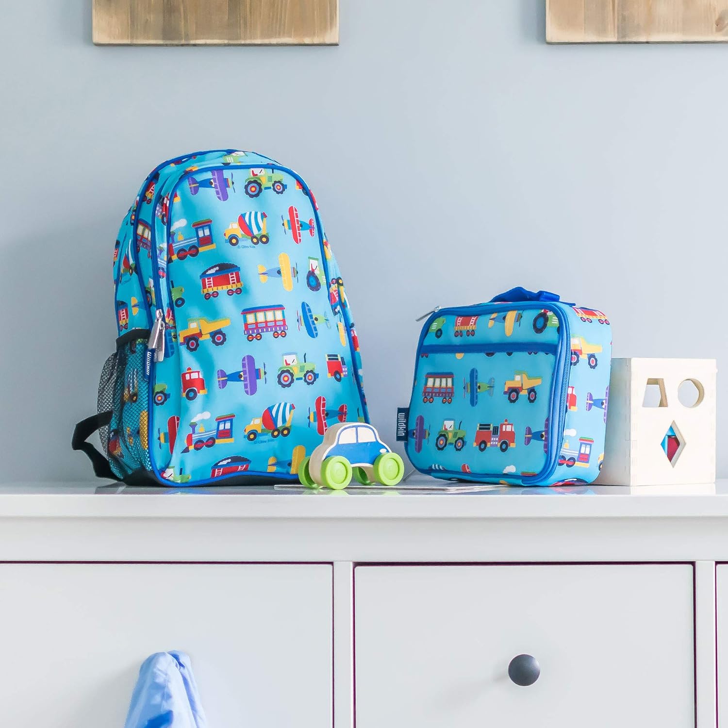 Wildkin 15 Inch Kids Backpack for Boys & Girls, 600-Denier Polyester Backpack for Kids, Features Padded Back & Adjustable Strap, Ideal for School & Travel Backpacks, BPA-free (Trains, Planes & Trucks) : Clothing, Shoes & Jewelry