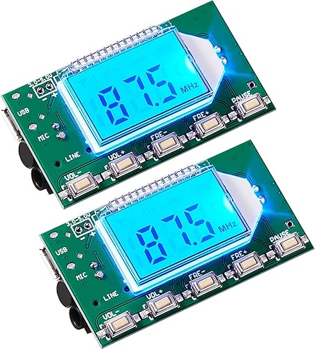 Módulo transmisor FM digital de 2 piezas transmisor FM estéreo DSP PLL 76.0-108.0MHz modulación de frecuencia estéreo con pantalla LCD