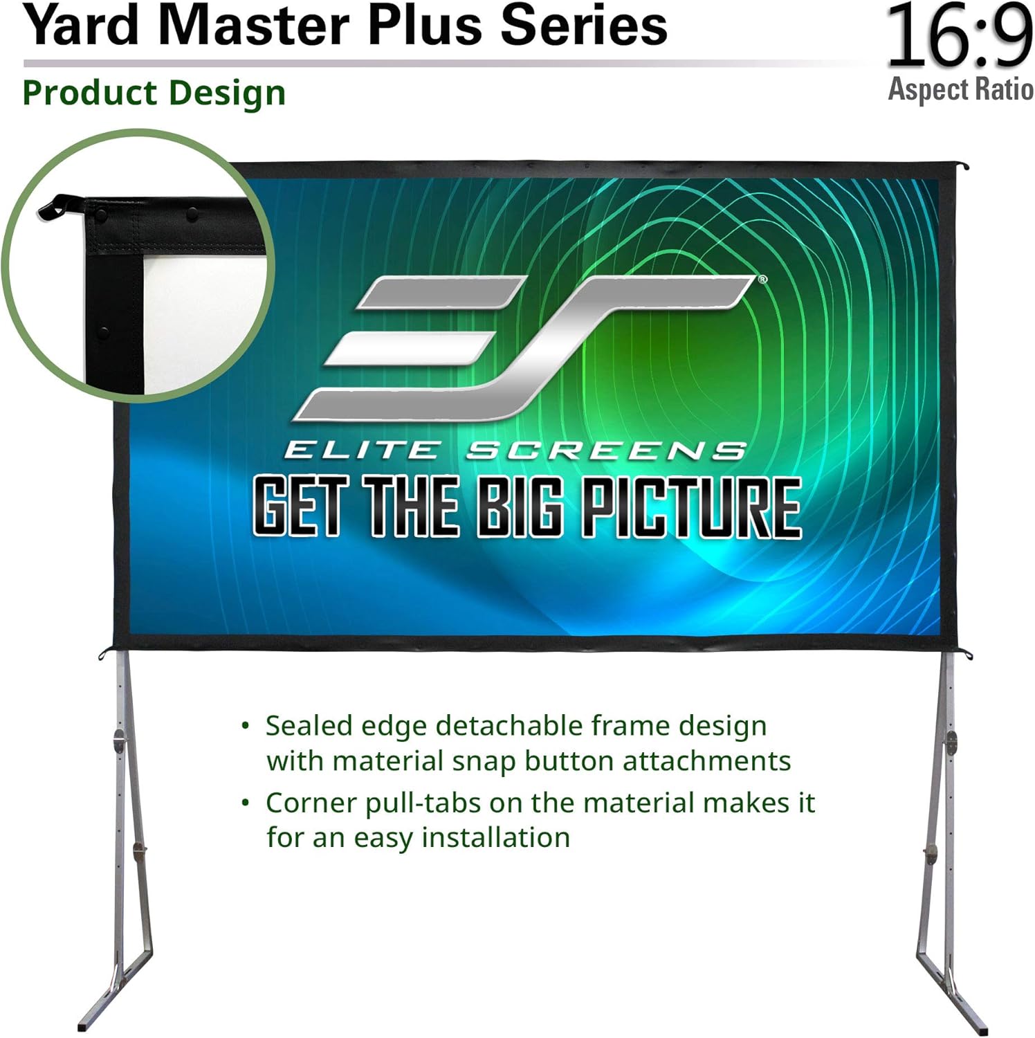 Discount 70% Elite Screens Yard Master Plus, 135-INCH 16:9 Height Setting Adjustable Portable Projector Screen, 4K HD Outdoor Indoor Movie Theater Front Projection, US Based Company 2-YEAR WARRANTY, OMS135H2PLUS
