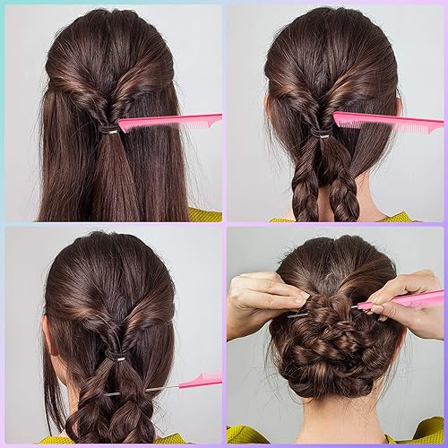 Miniatura 6 de Peine de separación de cabello de acero inoxidable, peine de cola de rata, peine de cola de rata, peines resistentes al calor, peines de dientes