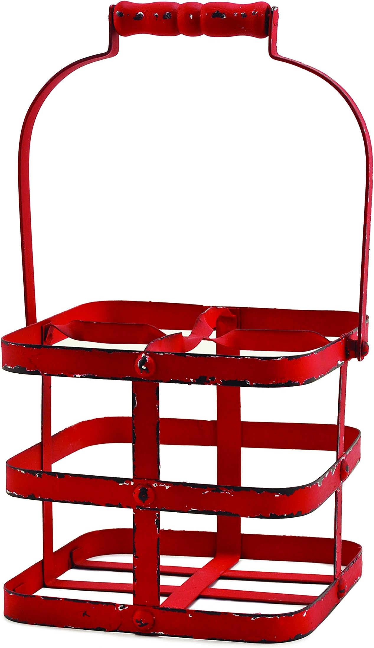 Rustic Farmhouse Big Red 4 Bottle Carrier by Twine