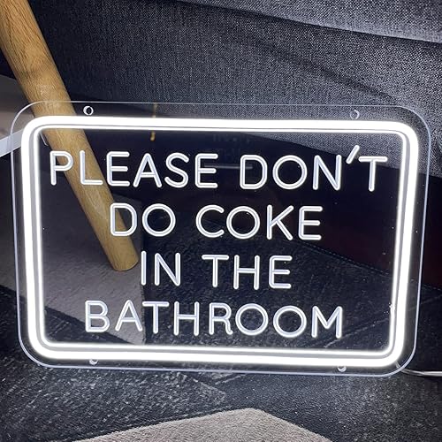 Miniatura 7 de Letrero de neón con texto en inglés «Please Dont Do Coke in The Bath» para decoración de pared, diseño de talla artística 3D, para interiores,
