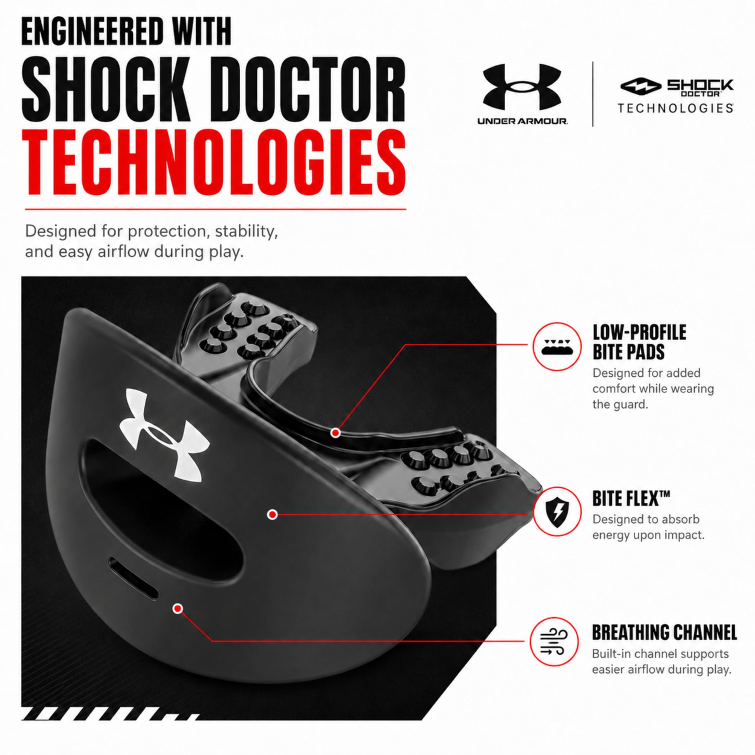 Under Armour Air Mundschutz mit abnehmbarem Strap - weiß