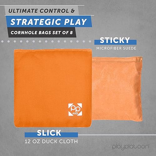 Miniatura 3 de Professional Cornhole Bags - Set of 8 Regulation All Weather Double Sided - Sticky SideSlick Side Bean Bags for Pro Corn Hole Game