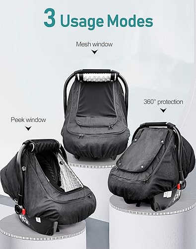 Miniatura 6 de Funda impermeable para asiento de automóvil de bebé, funda de asiento de automóvil para clima frío para bebés, cubierta de asiento de automóvil