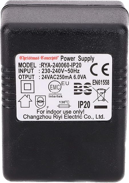 Christmas Concepts® 24v AC 250ma 6va AC Adaptor Without Lead