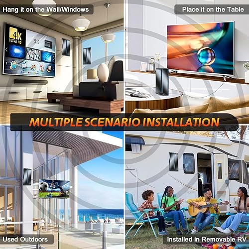 Miniatura 4 de Antena de TV amplificada para interiores y exteriores de 880 millas de rango mejorado 2024 para Smart TV, recepción de 360, antena digital HDTV