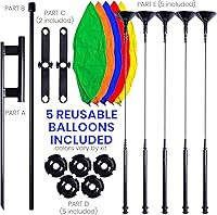 Vista 5 de Kit de racimo de globos reutilizable con estaca de tierra, rojo, blanco y azul