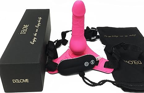 DELOVE Arnes con Pene de Piel - 10 Modos de Vibración ...