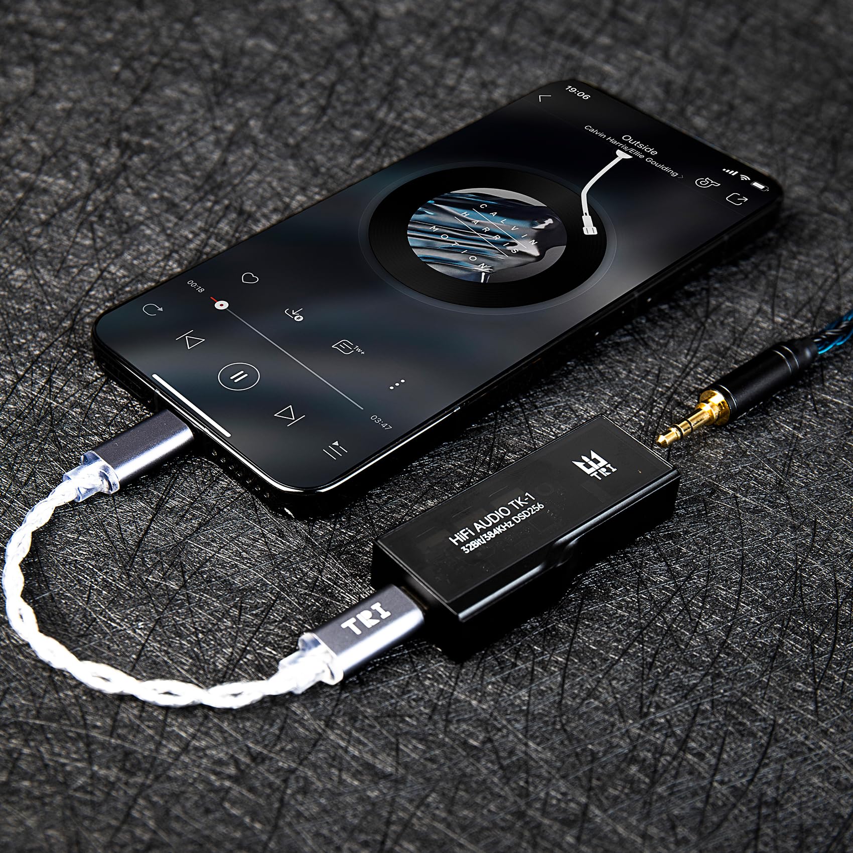 Yinyoo TRI TK1 Amplificateur de casque DAC portable à double puce CS43131 32 bits/384 kHz DSD256 pour audio Hi-Fi avec câble adaptateur USB-C vers USB-C pour prise de casque de 3,5 mm / 4,4 mm