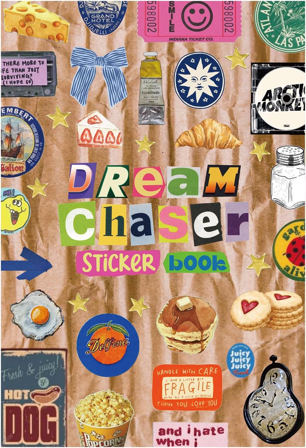 30 Sheets 550 Pcs Vintage American Aesthetic Sticker Book | Scrapbook Supplies for Journaling Adults, Cute Retro Floral and Love Ephemera, 8.3 by 5.5 In