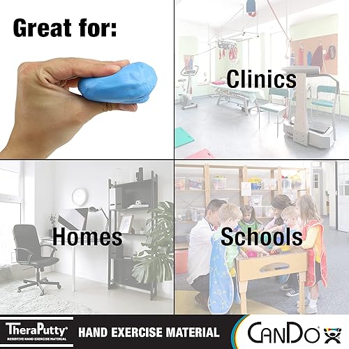 Miniatura 2 de CanDo TheraPutty - Juego de 4 piezas, extra suave, suave, medio y firme, 2 onzas cada uno, masilla estándar para ejercicio de manos para