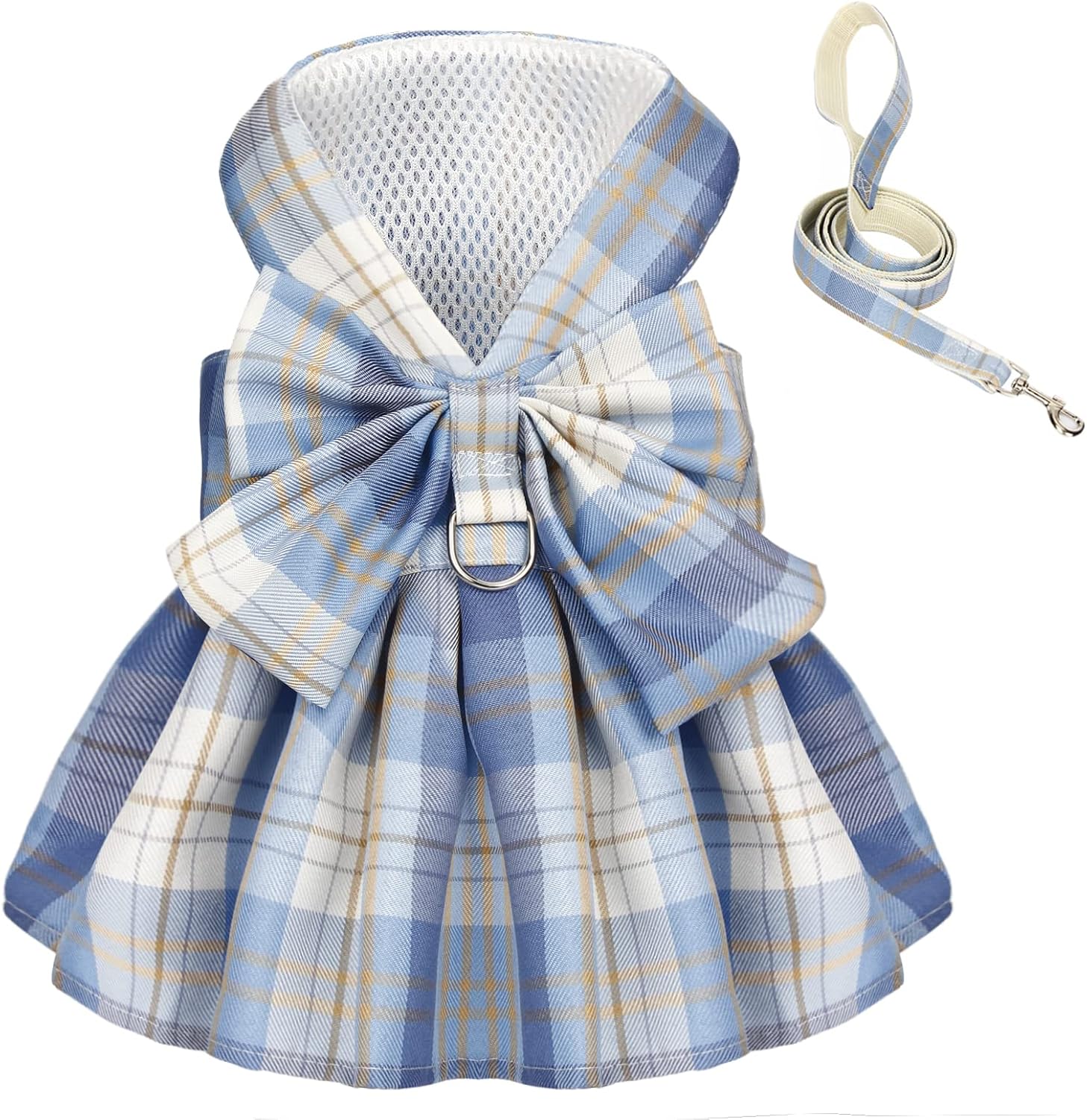 Firpus Puppy Harness Dress, Dog Dresses for Girl Small Dogs, Chihuahua Harness-Yorkie Dog Clothes, Adjustable Doggie Summer Bowknot…
