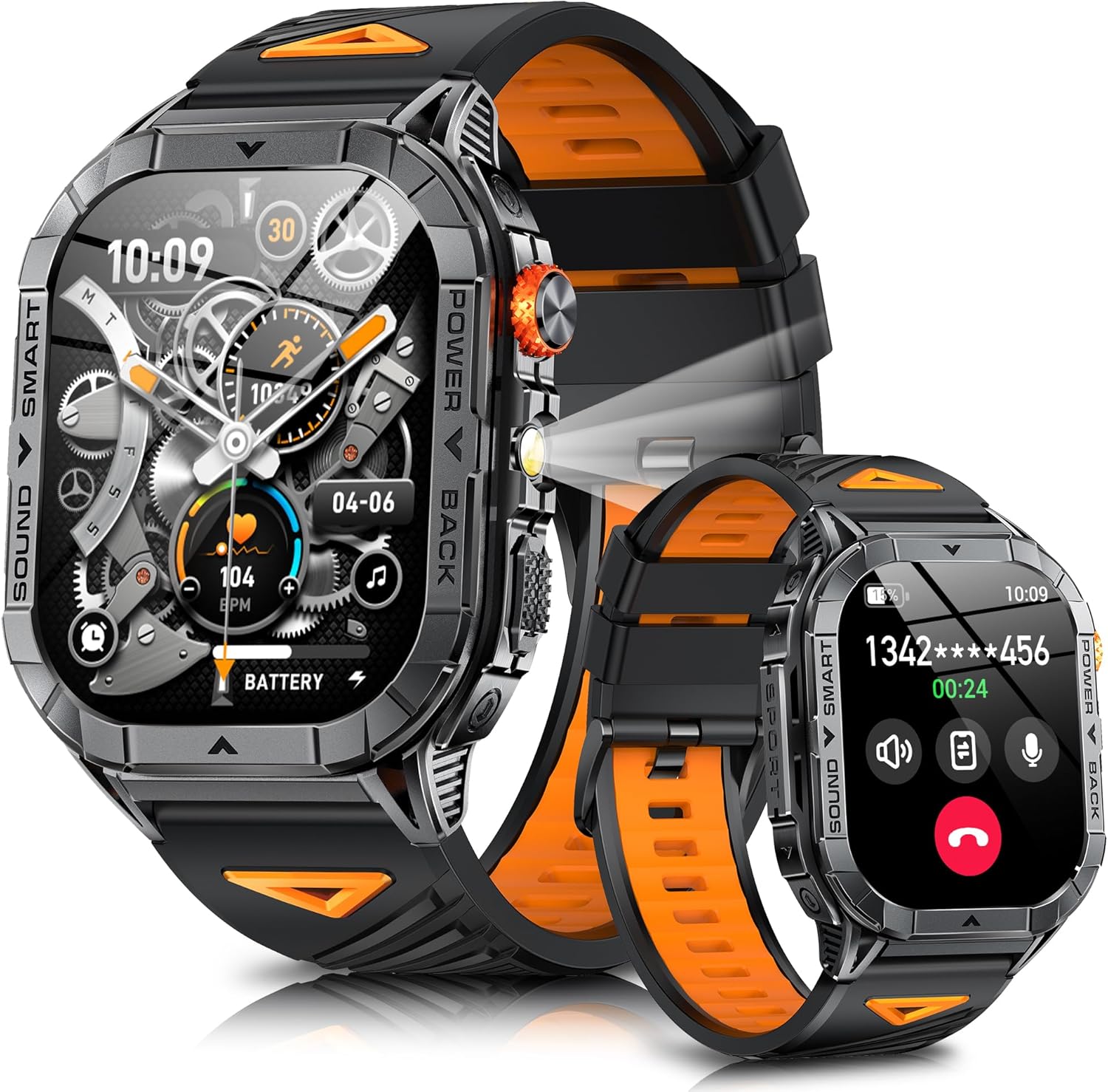 Smart Watch for Men (Answer/Make Calls), 2.13" Fitness Smart Watch for Android and iPhone, IP68 Waterproof/100+ Sport Modes/Heart Rate & Sleep Monitor/Pedometer/Watches for Men (Black)