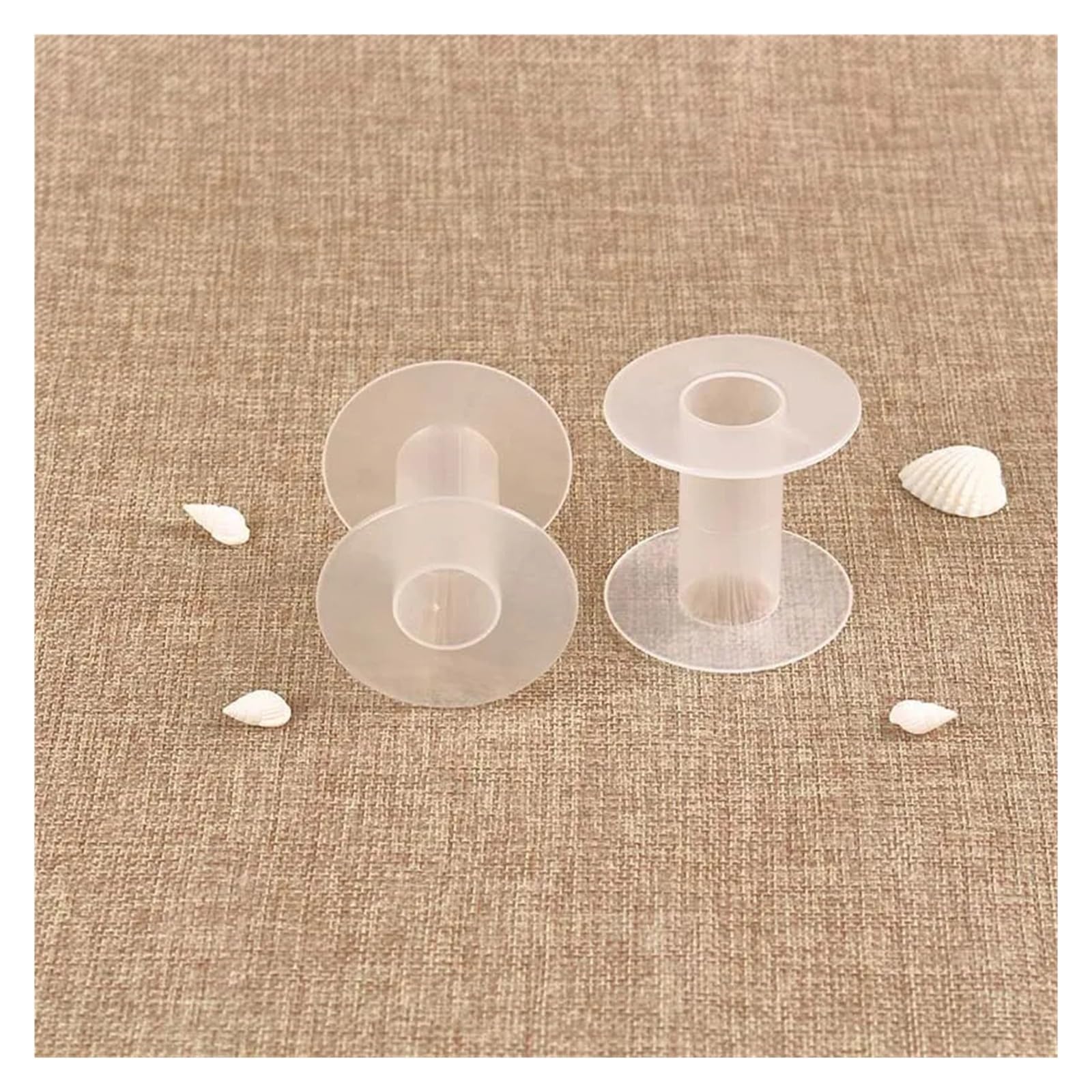 Bobina de papel vacía 10-100Pc 58mm plástico blanco transparente carrete de hilo vacío bobinas en blanco bobinadora coser herramienta de almacenamiento de punto de(5.5X7X18,20Pcs)