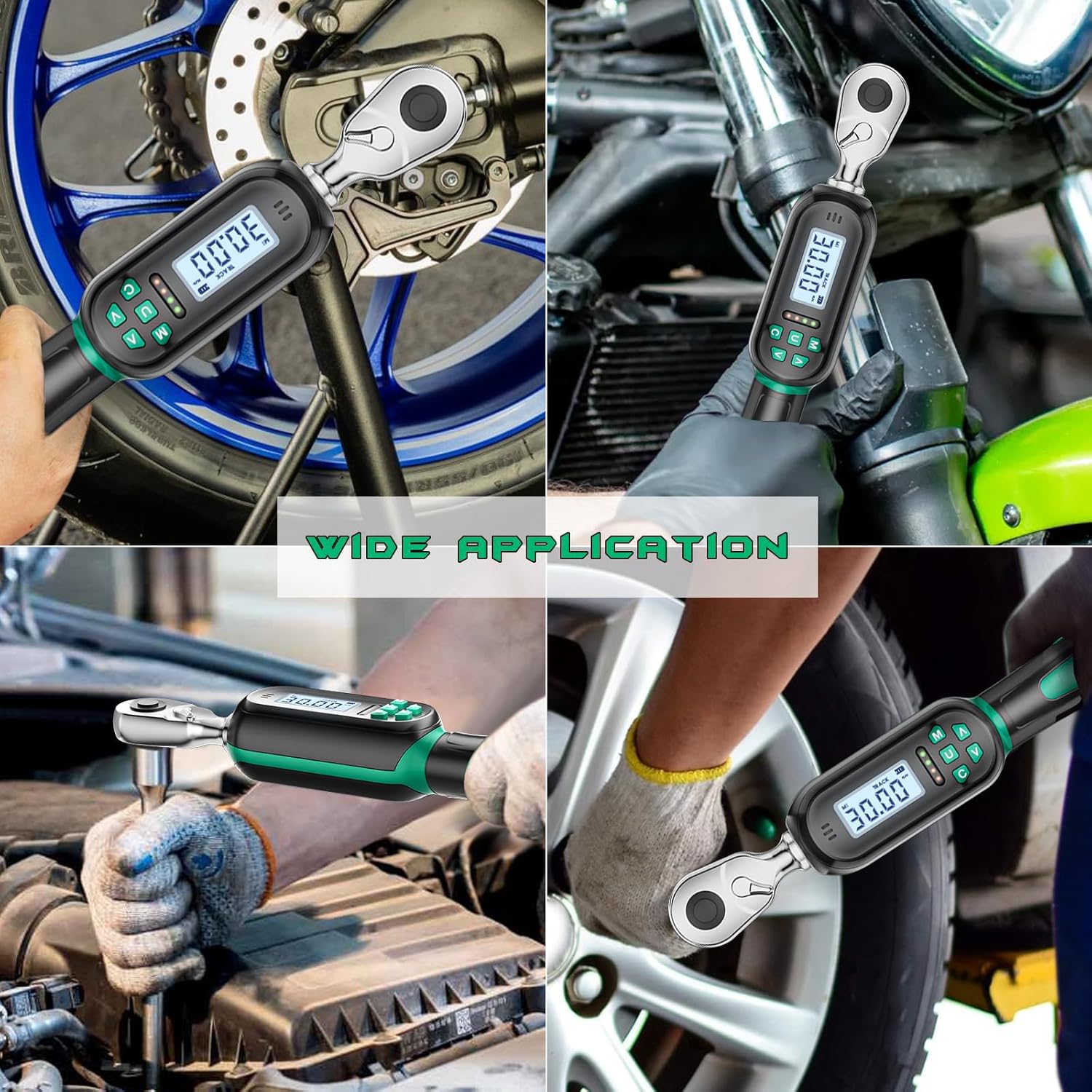 1/4 Inch Drive Digital TorqueWrench, 1.11-22.13Ft.lb/1.5-30N.m, Small Electronic Torque Wrench with Preset Value, Buzzer & LED Indicator, ±2% Accuracy Torque Wrench for Bike, Bicycle