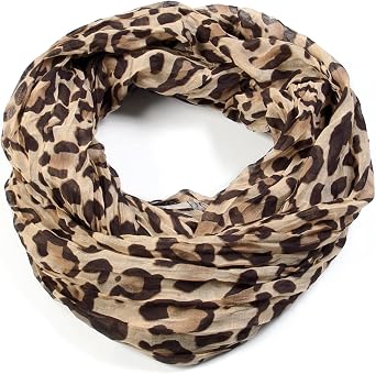 Scarfands Classic Leopard Animal Print Infinity Fashion Scarves
