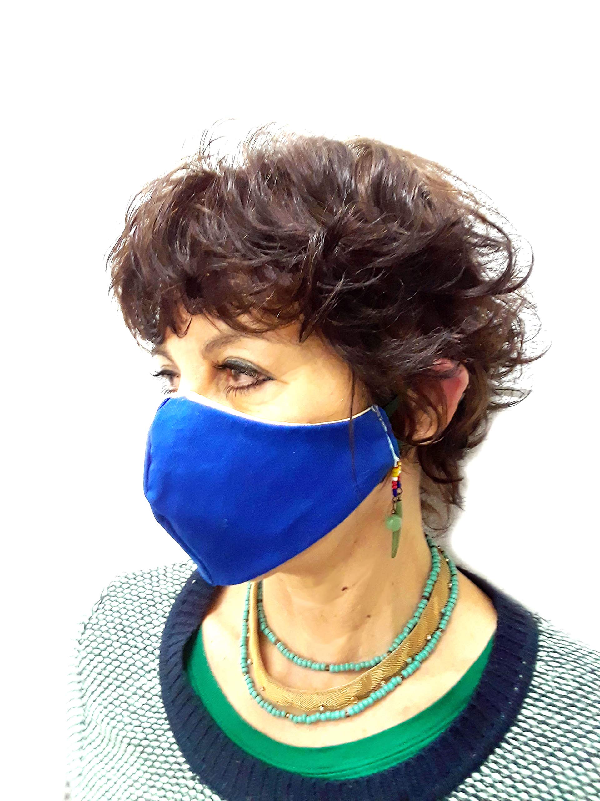 Multicolored Cotton Face Covers Washable, Reusable, Reversible, Adjustable, Made in USA, Write Size (XL, L, M, S) in the Address Line