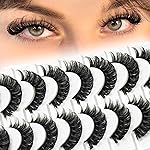 Veleasha Wispy D Curl Eyelash Fluffy Lashes Soft False Eyelashes Look Like Lash Extensions 10 Pairs Pack (P01E)