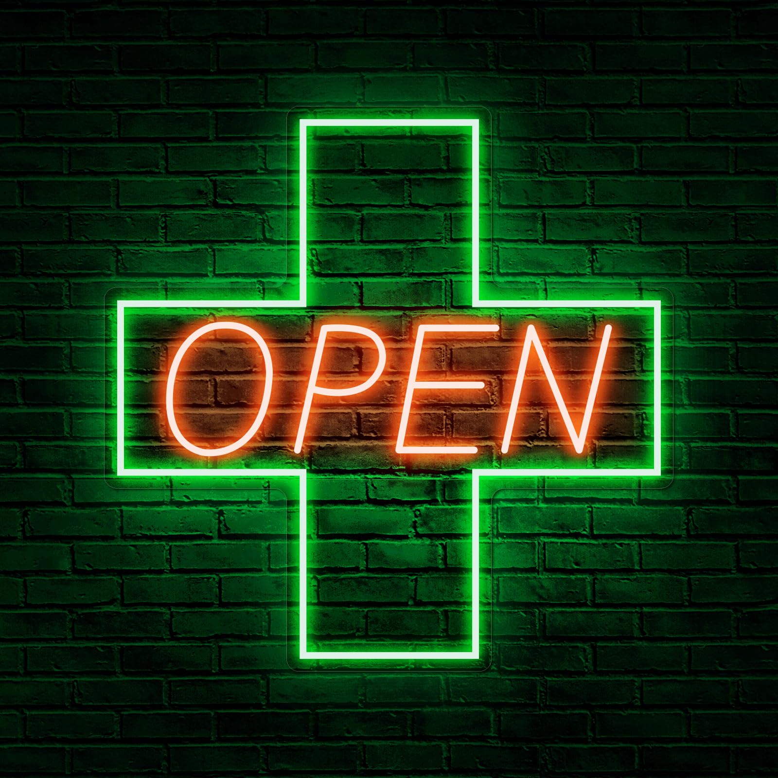 Amazon.com : 20 inch Medical Cross Dispensary Sign OPEN Neon Light