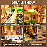 Vista 3 de Kit Rincón de Libro Rowood, Decoración de Estantería con Inserto de Callejón, Rompecabezas de Madera 3D, Kit de Modelo de Sujetalibros