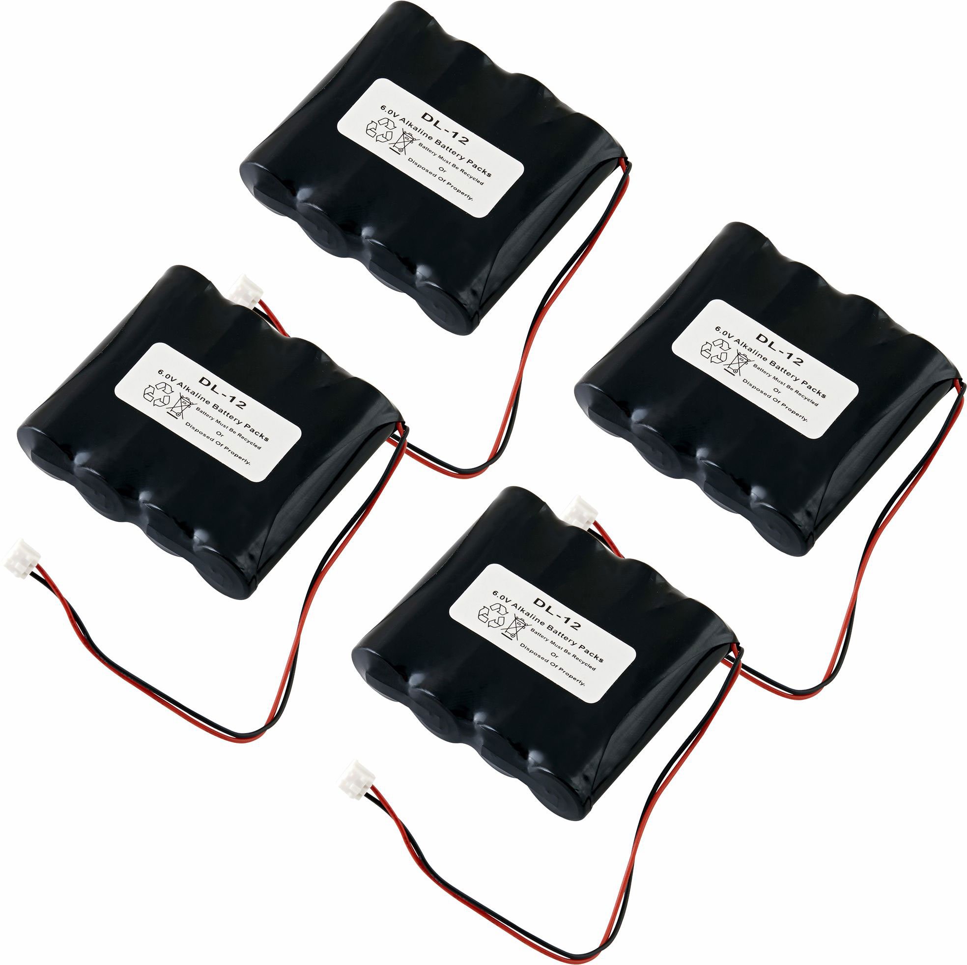 Synergy DigitalDoor Lock Batteries, Compatible with Saflok MT Door Lock, (Alkaline, 6V, 2200 mAh), Replacement for Saflok X-GAA-FC42 Battery, Combo-Pack Includes: 4 x DL-12 Batteries