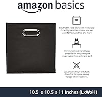 Vista 2 de Yaxa Basics Cubos de almacenamiento de tela plegables con ojales ovalados, paquete de 6, negro