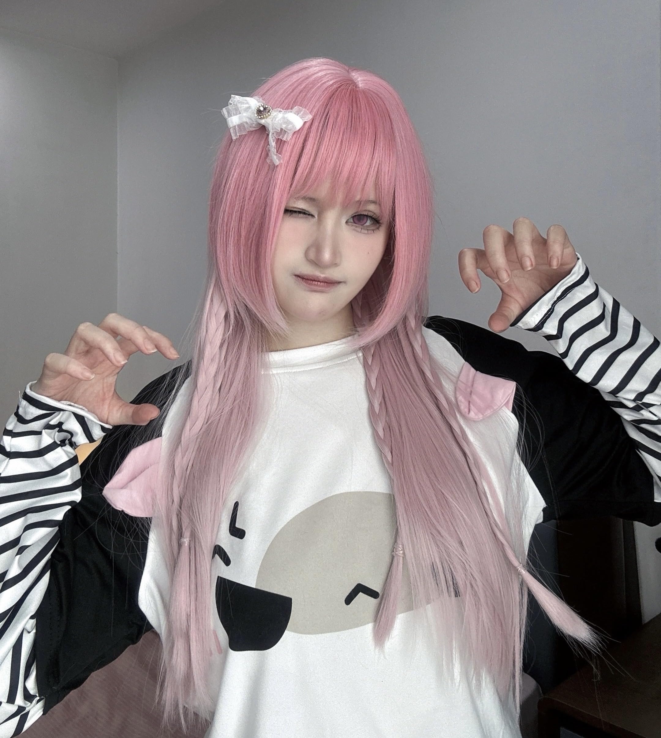 KORURACLUB gradient Wigs cosplay Wig pink and lolita wigs anime wig halloween Wigs for women (No accessories included) (): Blossom Pink Mist