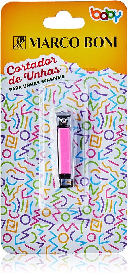 Marco Boni Cortador De Unhas Infantil Aço Carbono 1828B Rosa 1 Unidade