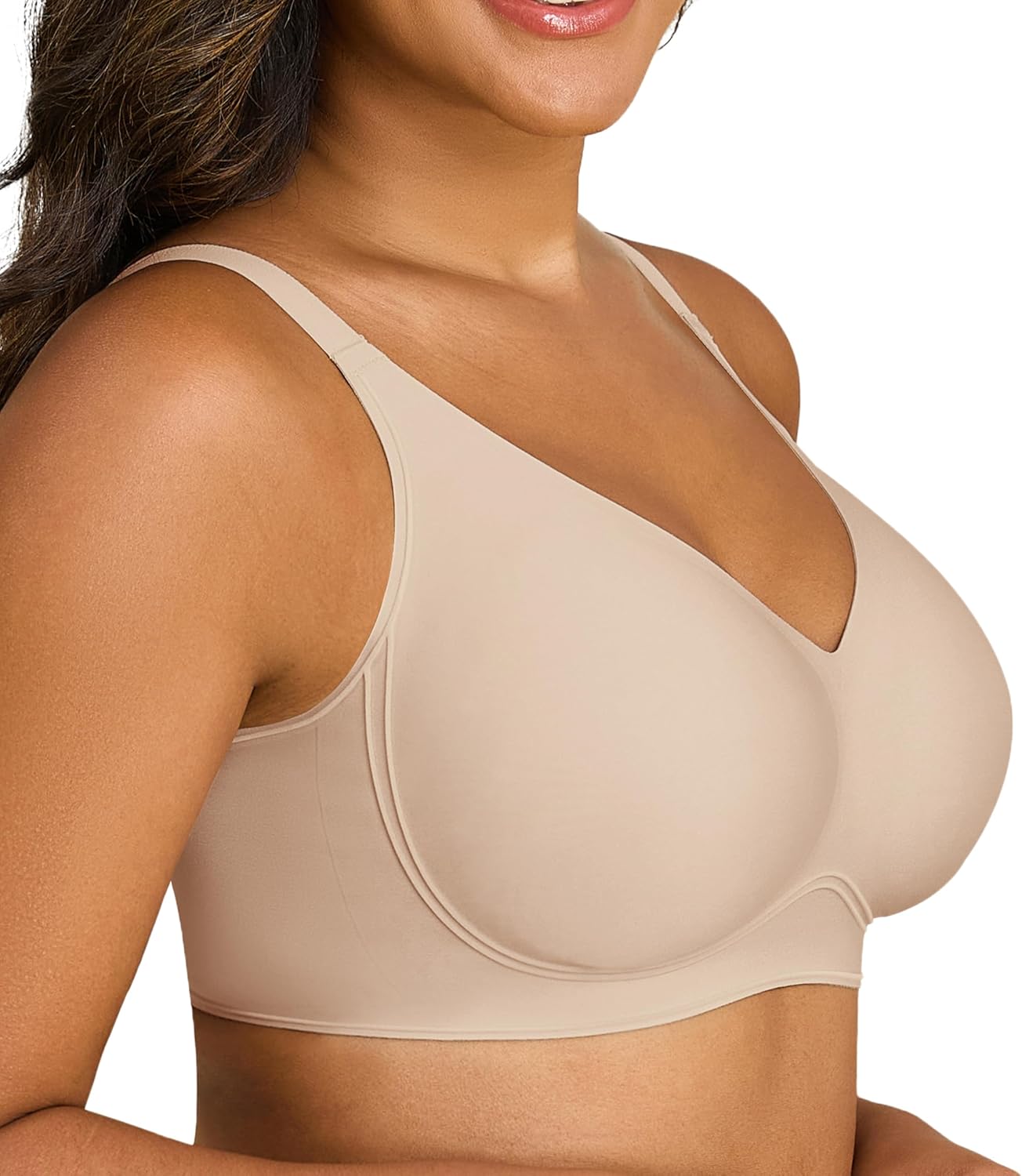 Xcutting No Underwire Bra for Women Full Coverage Comfortable Brassiere Wirefree Seamless Bralette Support Lift Everyday Bra