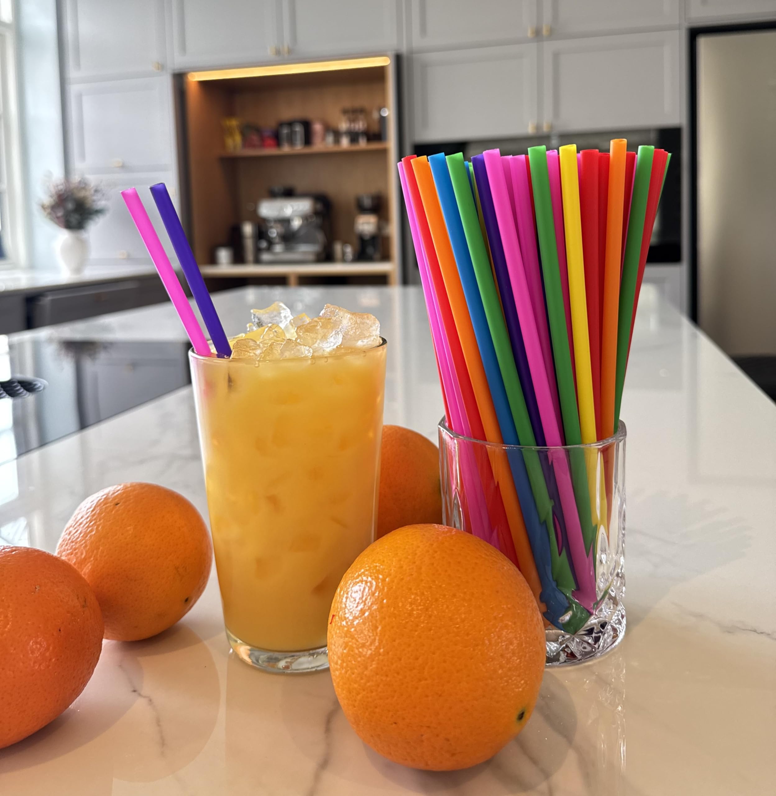 Pailles Réutilisables Colorées 21 cm 6 mm pour Cocktails Lait Jus Thé