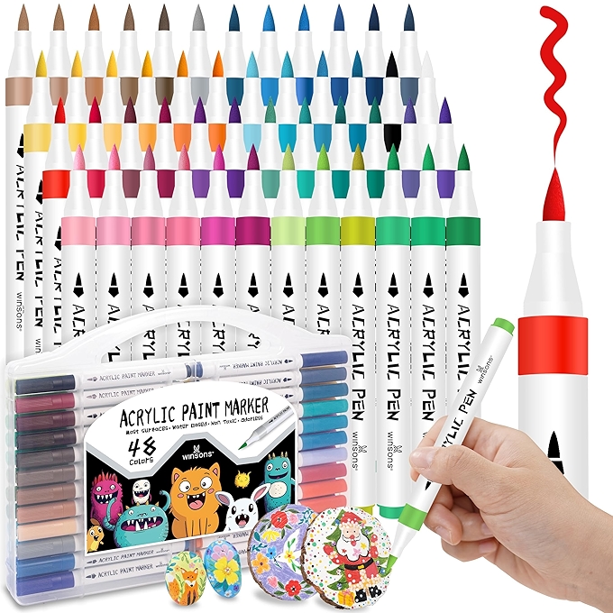 高档丙烯颜料笔 48色绘画标记笔