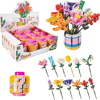12 in 1 Flower Bouquet Building Blocks Set, Artificial Flowers Botanical Collection Building Block Toys for Adult, Mothers Day Valentines Birthday Gifts for Mom Women Girlfriends…
