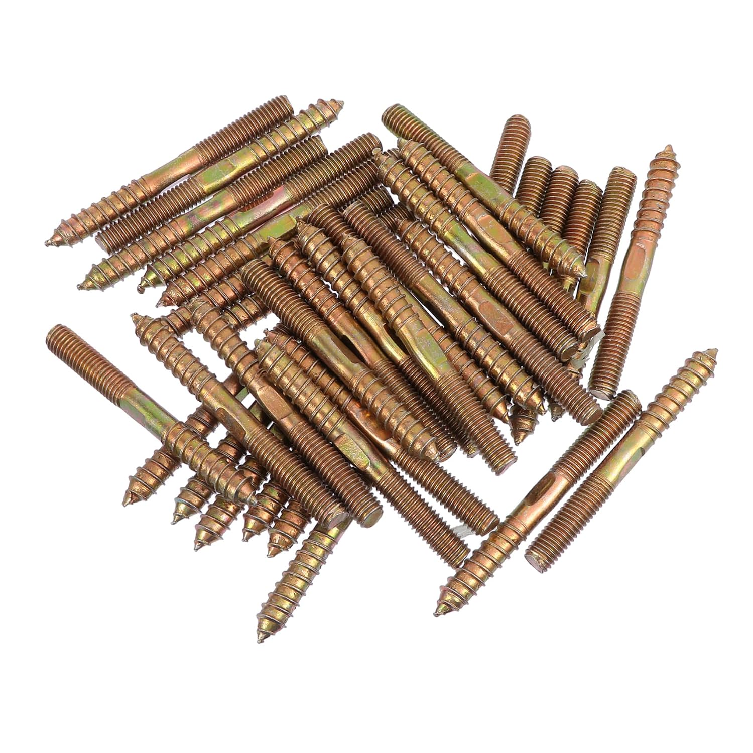 50 Pcs Double Headed Hanger Bolts for Wooden Furniture Joints