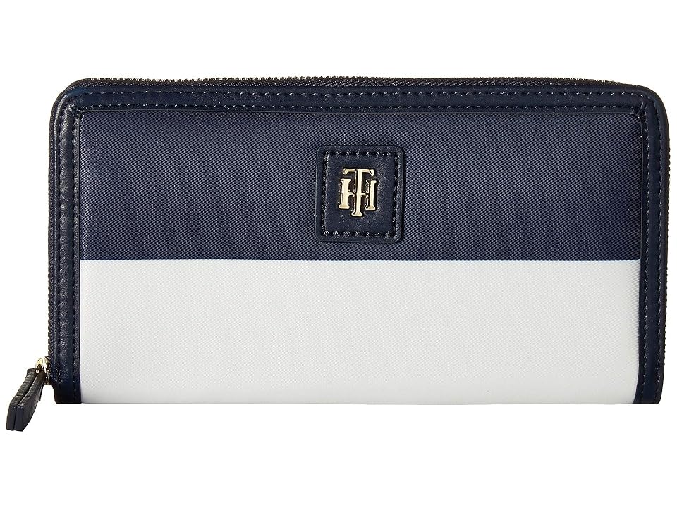 

Tommy Hilfiger Julia Corporate Zip Wallet (Navy/Red/White) Wallet Handbags