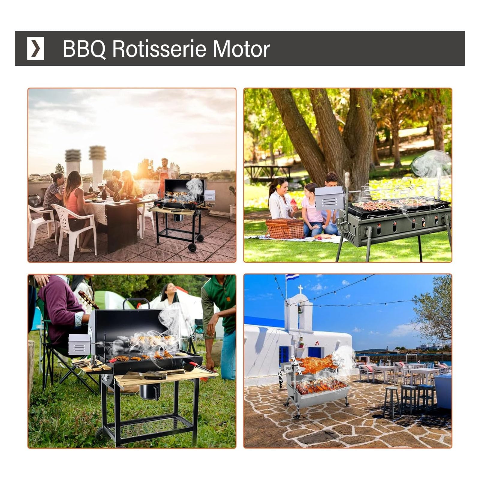 Grill-Rotisserie-Motor SUS 45 W, 200 Bis 250 Kg Torsions-Elektrogrillmotor, Ersatz Grilltreffen Im Freien, 100 Bis 240 V (-3111240131512)