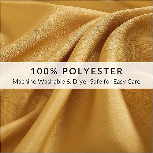 Miniatura 3 de Elrene Home Fashions Alison - Mantel de tela con diseño de borde con ojales, 52 x 70 pulgadas, rectangular, amarillo dorado