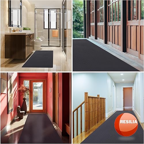 Miniatura 6 de Resilia alfombra de vinilo de plástico protectora para piso, piso duro, alfombrilla multiuso, diseño acanalado en relieve