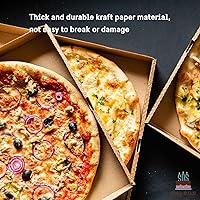 Vista 3 de Cajas de pizza de cartón corrugado Kraft de 12 x 12 x 1.75 pulgadas (paquete de 12)