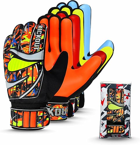 Guantes de portero de fútbol prémium Guantes de portero Funky con látex de 0.118 pulgadas para un gran agarre y protección