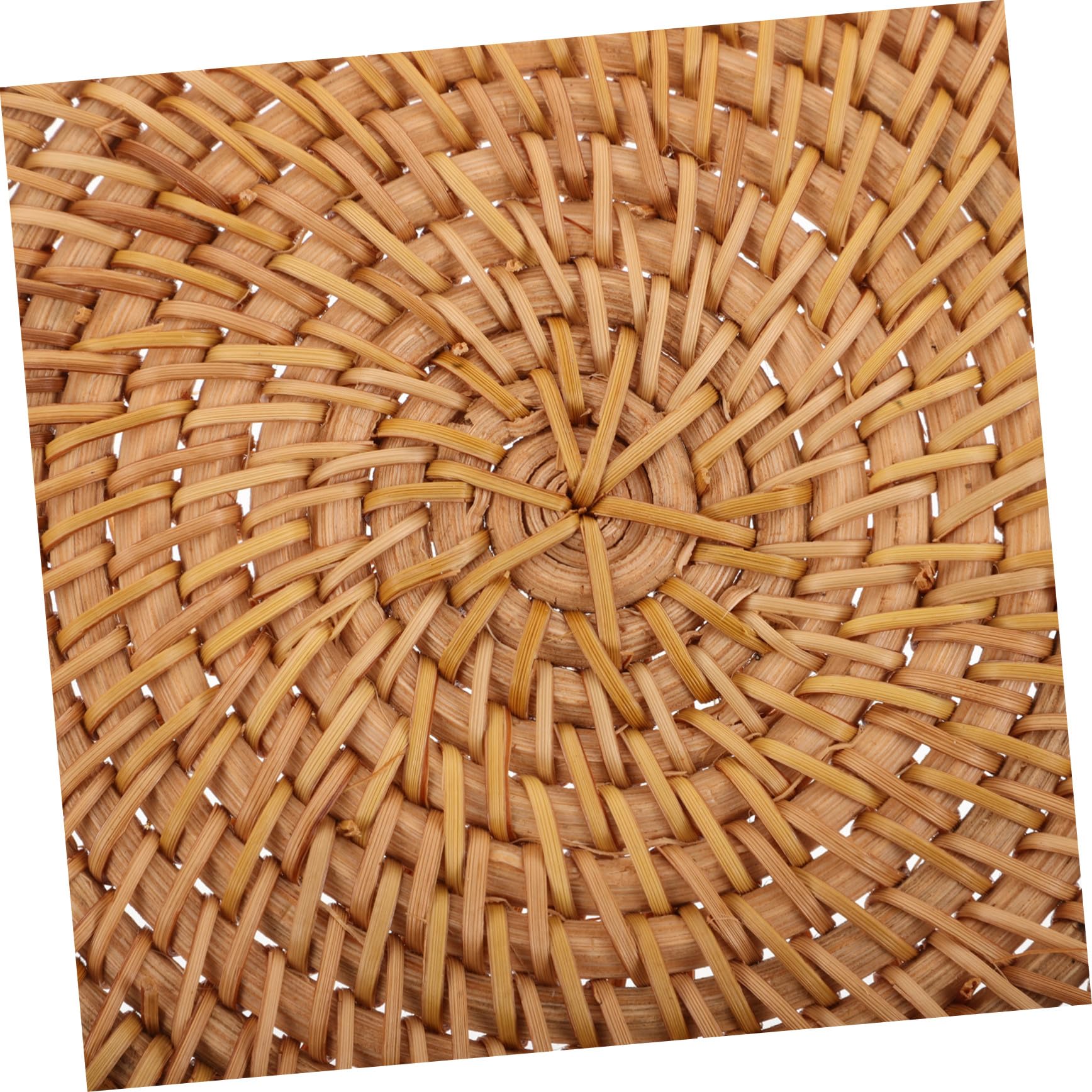 Toyvian 6piezas Posavasos de Mimbre Tejidos Mano Redondos Resistentes al Calor para Proteger Mesa y Tazas de Café Juego de Salvamanteles Naturales