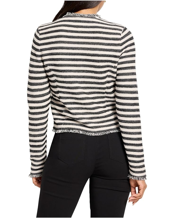 NIC+ZOE Petite Striped Fringe Mix Femme Knit Jacket - #3 of 4