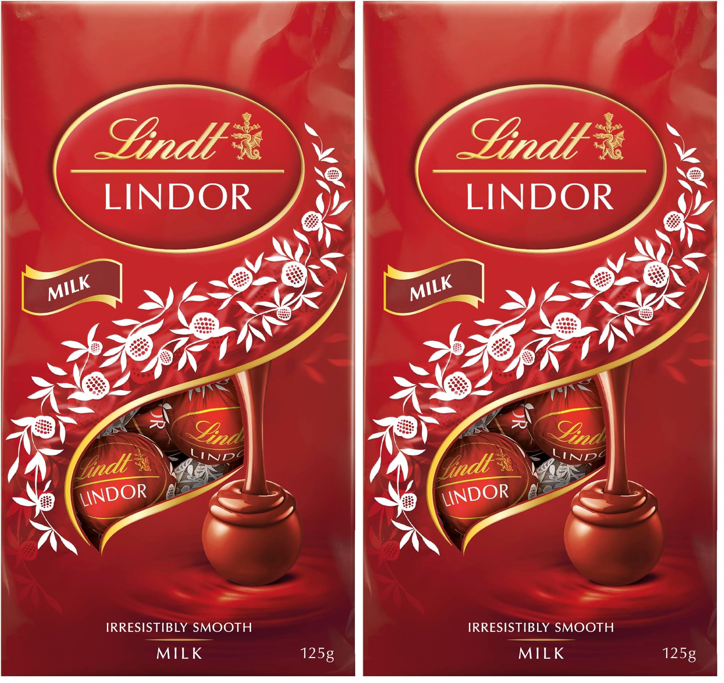 Lindt Lindor Milk Chocolate Truffles Bag 125g (Pack of 2) - 125 g (Pack of 2)