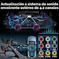 Vista 3 de Estéreo inalámbrico de doble DIN para automóvil mejorado con Carplay, Android Auto, Bluetooth, 4 canales RCA, alta potencia, 2 puertos de subwoofer