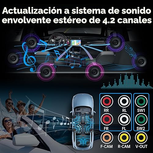 Miniatura 3 de Estéreo inalámbrico de doble DIN para automóvil con Apple Carplay, Android Auto - Pantalla TFT HD de 7 pulgadas, Bluetooth, subwoofer, Mirror Link,