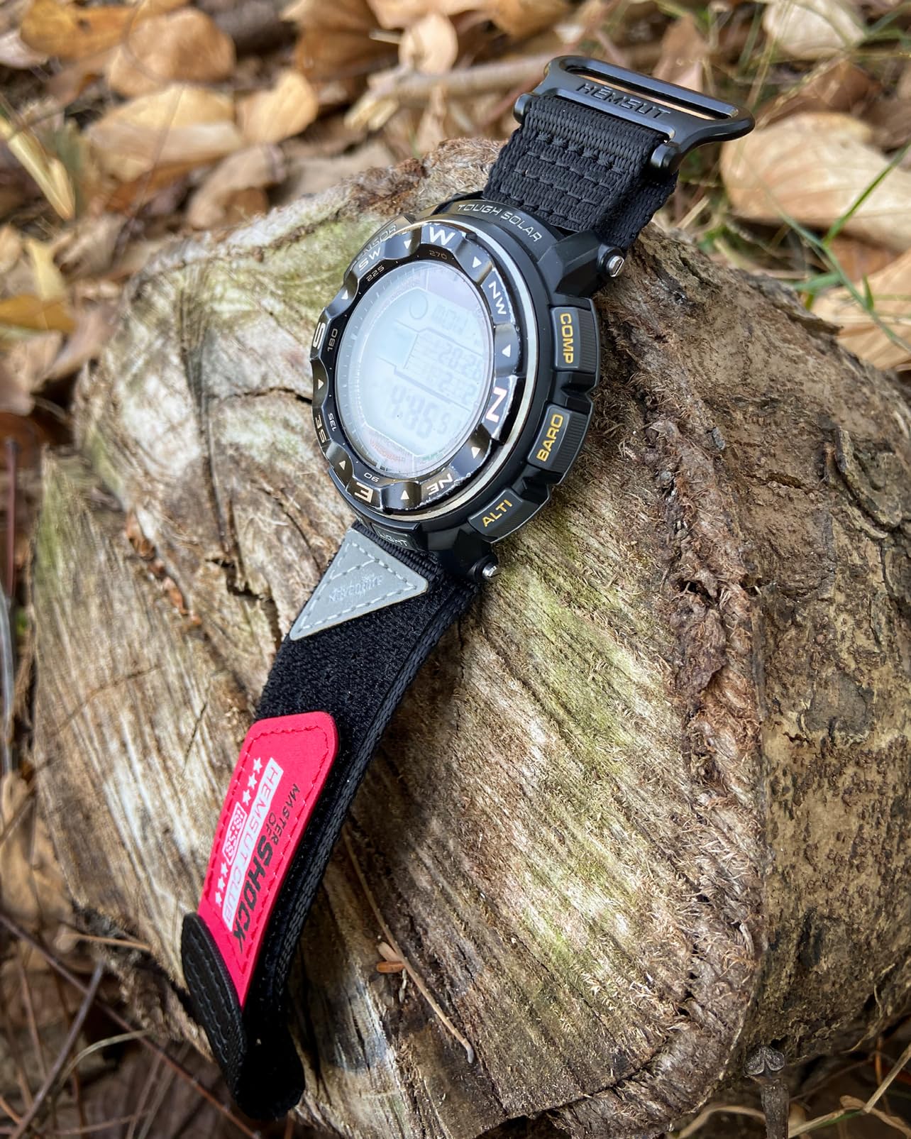 Military Style Watch Strap Compatible with Casio Protrek PRG-200/250/500/260/280/550, PRW-2500/3500/5100/5000/510, Nylon Strap with Breather Holes & Hook and Loop Closure. - 4