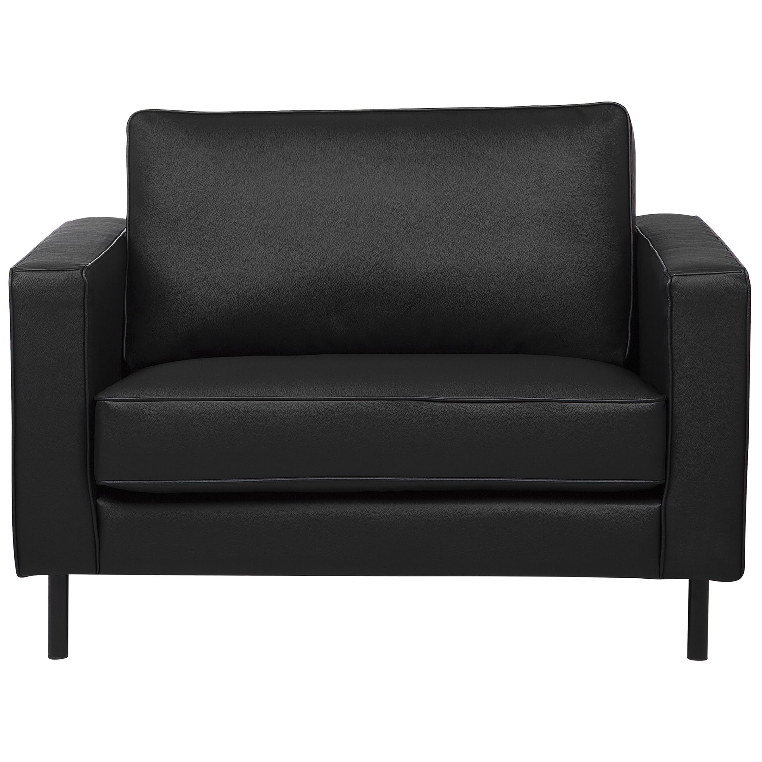 Wohnzimmer Set Sofa Sessel Leder moderne Wohnzimmermöbel in Schwarz Savalen