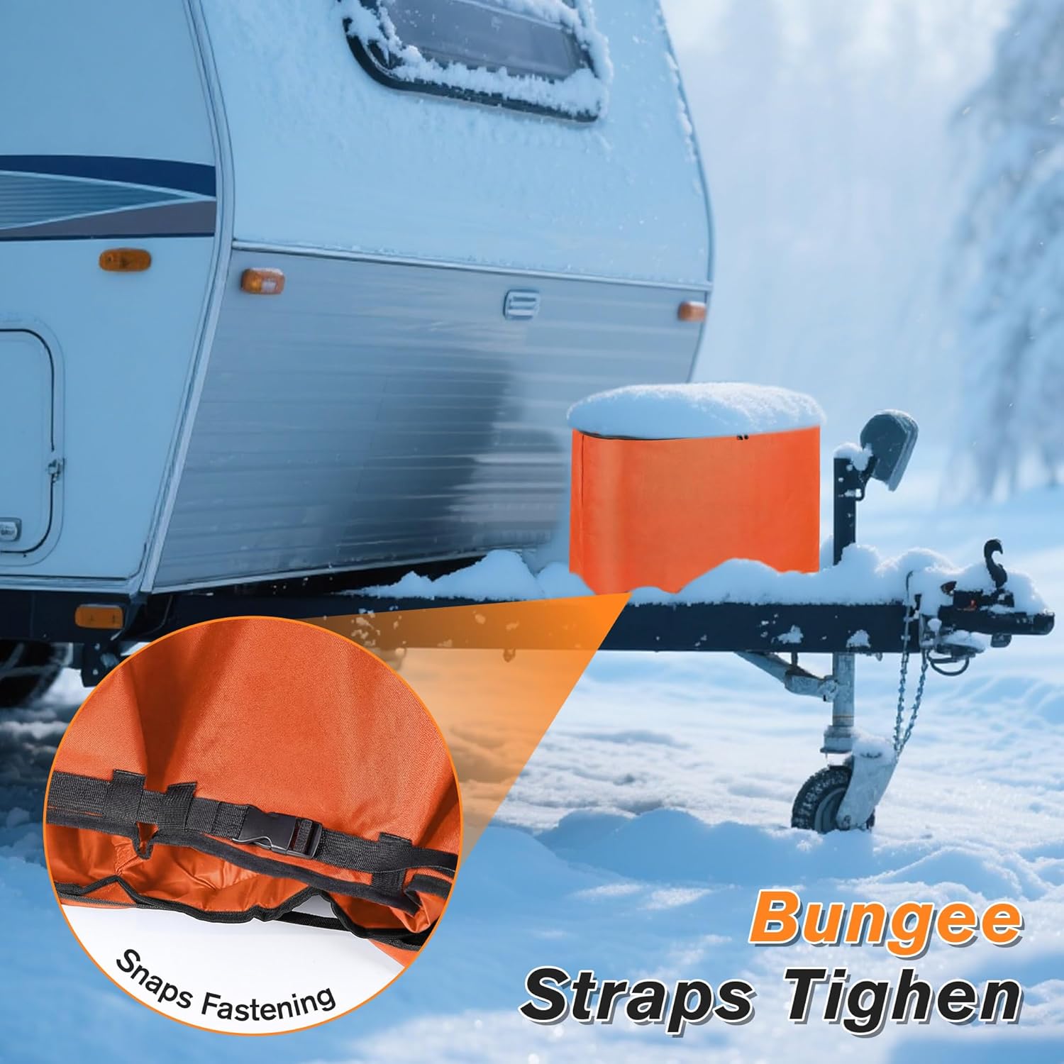 Dual Propane Tank Heater Blanket Thermostat Control (41-122°F) and Timer Function, Waterproof & UV Resistant, Heated & Protection, Propane Tank Wamer for RV Camping (Orange,20lb)